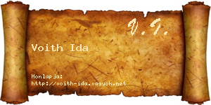 Voith Ida névjegykártya